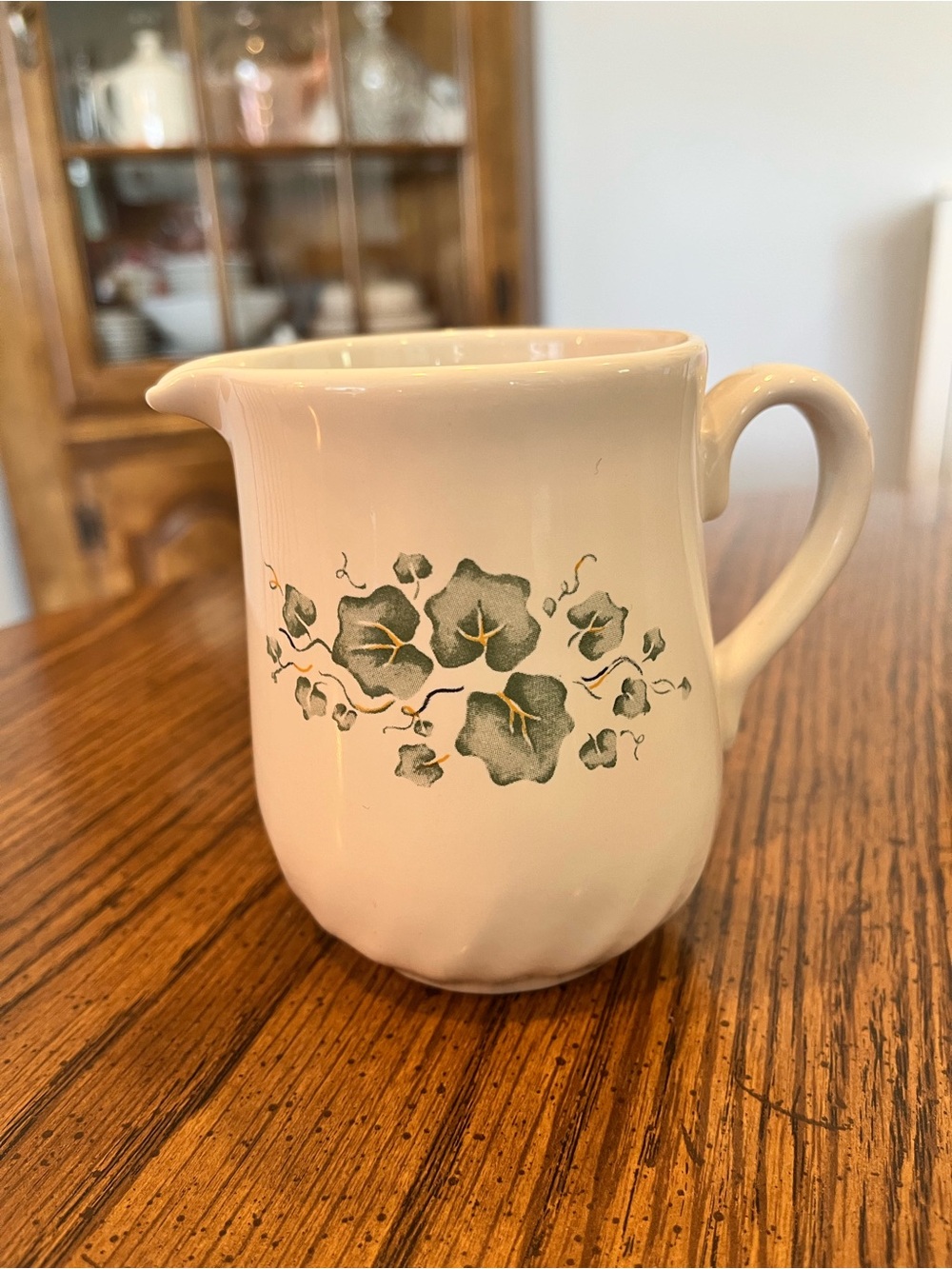 Corelle Cream Ceramic Pitcher- Callaway Green Ivy